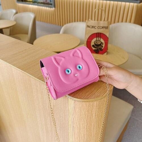 Fashion Chain Girls Baby Mini Coin Purse Handbags Princess Wallet Square Shoulder Bag Lovely Cat Childrens Small Crossbody Bags