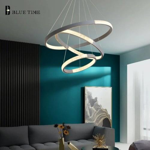 LED Pendant Light Home Indoor Lighting For Living Room Dining Room Bedroom Hanging Lamps Decor Lights Pendant Lamps Gray Frame