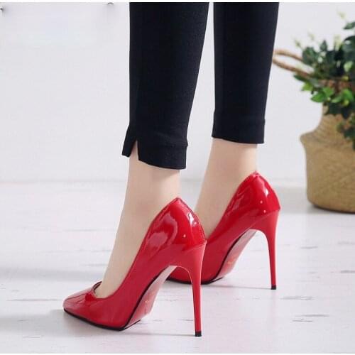 10.5CM Women Pumps High Heels Shoes Woman Stiletto Pointed Toe Female Sexy Party Shoes Office Lady Wedding Party Plus Size 35-44