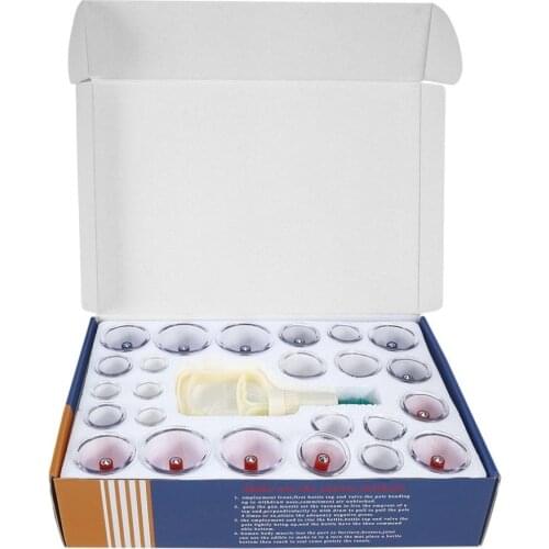 24Pcs Cupping Cups Vacuum Cans Cellulite Suction Cup Biomagnetic Therapy Back Body Massage Anti-cellulite Massager