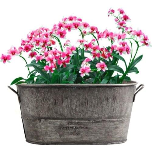 Vintage Galvanised Metal Flower Garden Shabby Vase Pot Barrel Planter Decor Flower Lanters