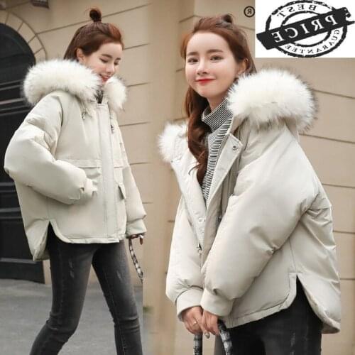 Winter Jacket Women Parkas Mujer 2021 Korean Casual Padded Warm Coat with Large Fur Hooded Fashion Ladies Outwear XML5aa6