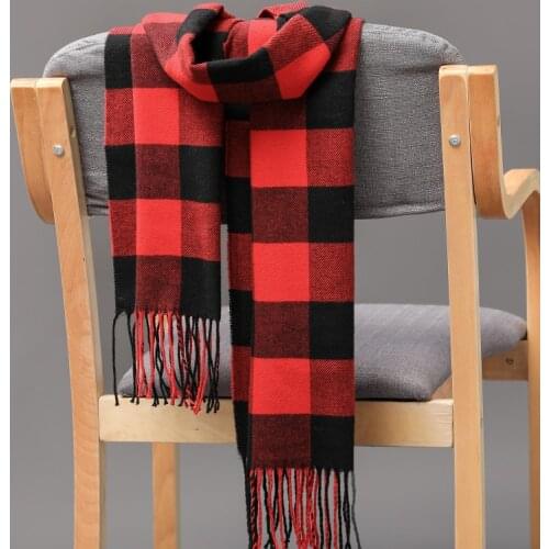 Winter Men Scarf Women tassel lattice cashmere scarves thinker warm female shawl autumn long Couple wrap Unisex muffler hijab