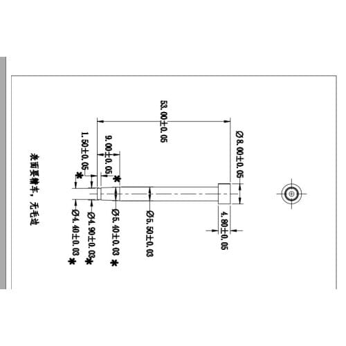 #007 stainless steel shaft 8#53 mm 70 pcs, no electroplating