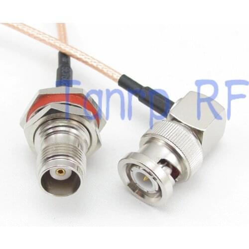 10pcs 15CM Pigtail coaxial jumper cable RG316 extension cord 6inch BNC male right angle to TNC female jack RF adapter connector