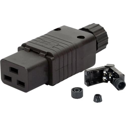 10pcs 16A 250V PDU Assembly Socket Standard IEC320 C19 Rewiring AC Electrical Power Cable Cord Connector Removable Plug