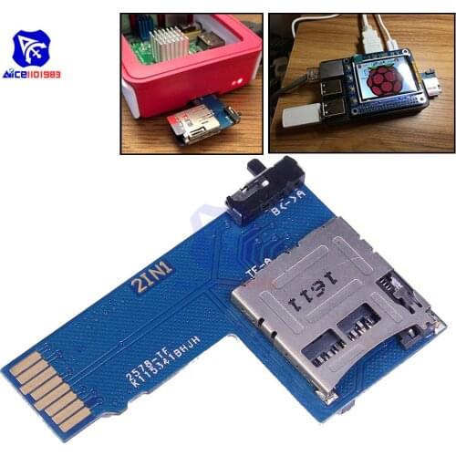 2 in 1 Micro SD/TF Card Memory Storage Board Shield Module Dual System Switcher for Raspberry Pi B+ 2B 3B Zerodual