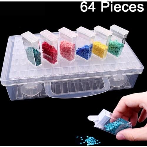 28/64 Grids Diamond Embroidery Storage Box Medicine Diamond Painting Accessory Tools jewelry Box Case Organizer storage box gift
