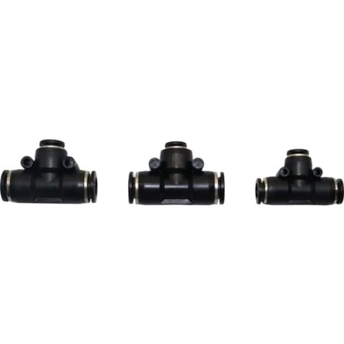 3 Pcs PVC Plastic tee T-shaped Reducing connector Quick pneumatic joint for Garden Low pressure mist cooling