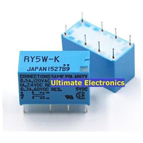 5PCS signal relay RY5W-K 5V 8 FEET 1A 4078
