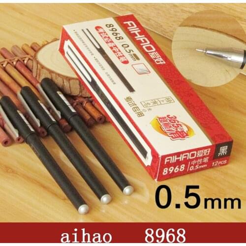 6pcs/lot aihao 8968 0.5mm needle pen black pen School & Office Supply Stationery