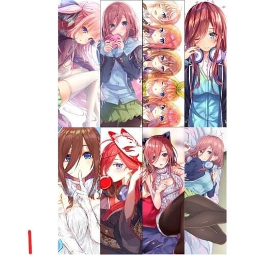 8pcs 5Toubun no Hanayome Anime Bookmarks Waterproof Transparent PVC Plastic Bookmark Beautiful Book Marks Gift