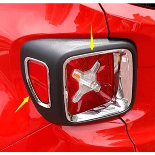 ABS Chrome For Jeep Renegade 2015 2016 2017 Accessories Auto Rear Lamp Tail Light Cover Trim Car Sticker Styling 4Pcs
