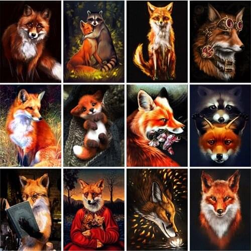 Full Square Round Resin Diamond Painting Fox 5D DIY Diamond Embroidery Rhinestones Mosaic New Arrival Animal Home Decor Wall Art