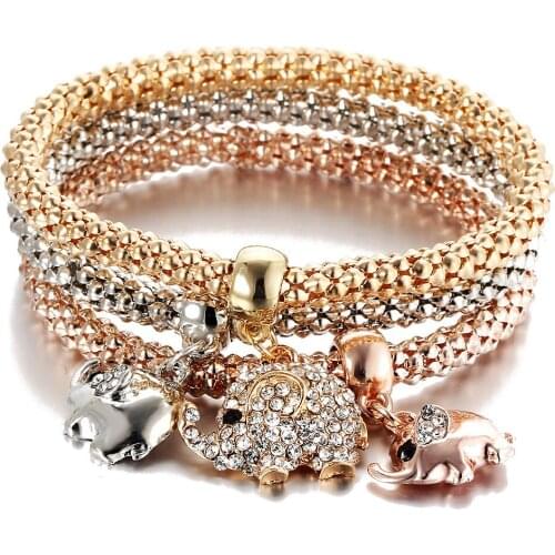 SZELAM Cubic Zirconia Elephants Bracelet&Bangles Charms For Women Bracelet For Jewelry Making Friendship Bracelets SBR190438