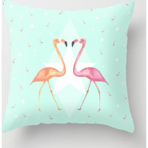 Flamingo Mint Pillow Case Mandala Polyester Decorative Pillowcase Car Decor Home Sofa Decoration Throw Pillow Cover funda cojin