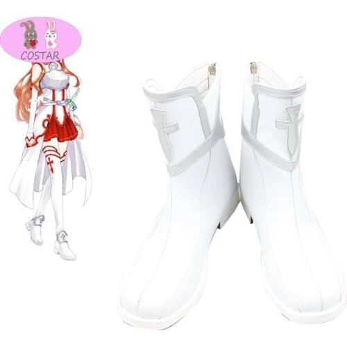 COSTAR Anime Sword Art Online SAO Asuna Yuuki Cosplay Boots Shoes Halloween
