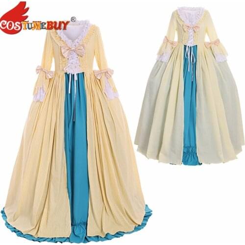 Costumebuy Tudor Marie Antoinette Rococo Gothic Antoinette Baroque Victorian Maiden Ball Gown Princess Belle Dress Yellow