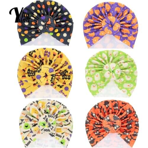 Yundfly Halloween Childrens Hats Fashion Cartoon Print Donut Infant Caps Baby Headwear Festival Decoration Photography Props