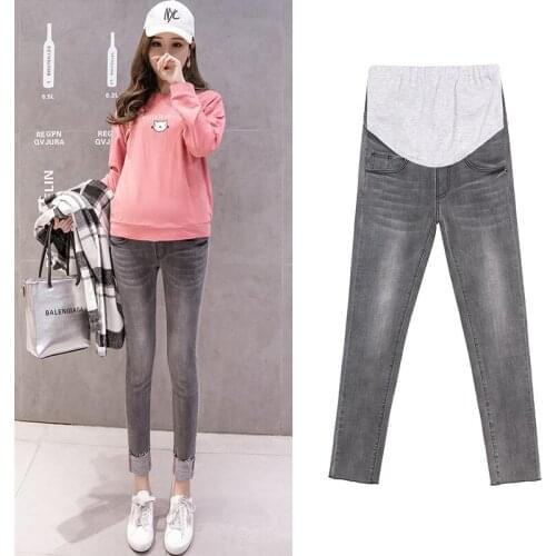 Stretch Ninth Pants Maternity Jeans Clothes For Pregnant Women Clothes Skinny Denim High waist Jeans Pregnancy Pant Summer 2019