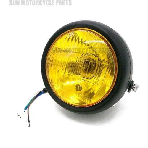 Motorcycle Headlight Black Metal Retro Halogen Front Light 12V Fits For CG125 GN125 CB CL Yamaha Suzuki Cafe Racer Bobber Custom