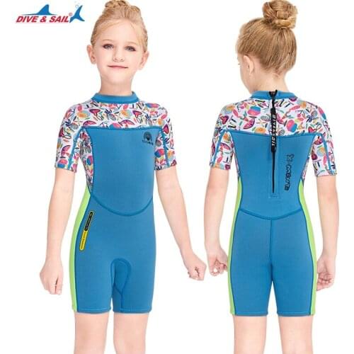 Wetsuit Kids Shorty Neoprene Thermal Diving Swimsuit 2.5MM for Girls Boys Youth Teen Toddler One Piece Rash Guard UPF 50
