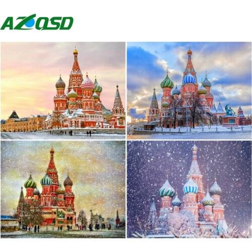 AZQSD DIY Coloring By Numbers St. Petersburg Home Living Room Art Craft 40x50cm Painting By Numbers Landscape Home Decoration