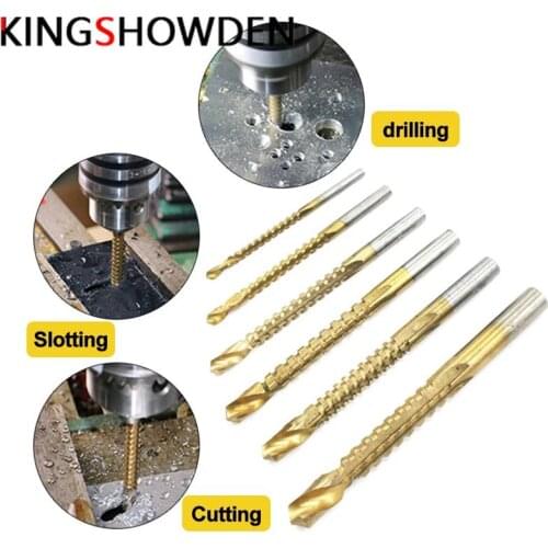 6PCS/Set 3-8mm Cobalt Drill Bit HSS Drill Bit Spiral Screw Metric Composite Tap Twist Drill Bit For Woodworking