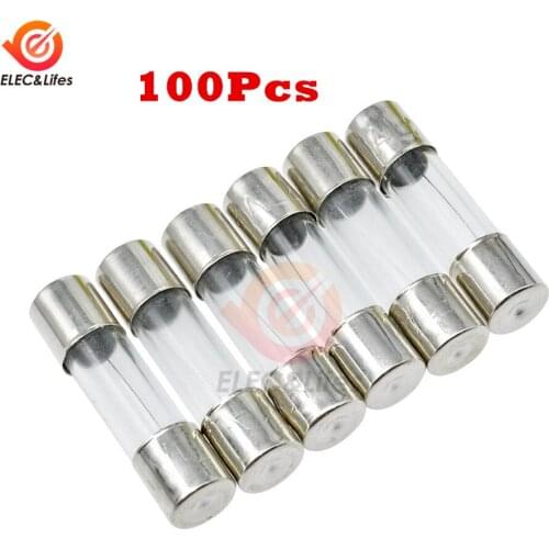 100Pcs/lot Glass Tube Fuse Kit 250V 10A 5mm*20mm Circuit Fast Blow Fuses 20X5mm DIY Electronic Components