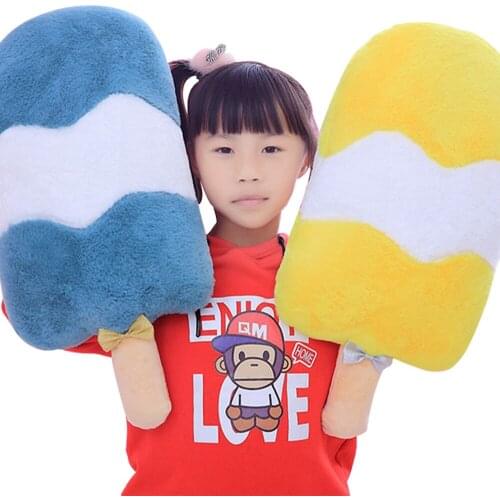 Creative Plush 3D Delicious Macaron Icecream Cushion Stuffed Soft Pillow Ice Cream Plush Toy For Kids Home Decor