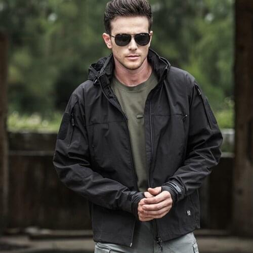 Army Tactical Jacket Men SoftShell Waterproof Windbreaker Jacket High Quality Quick Dry Coat Spring Autumn Hooded Casual Outwear