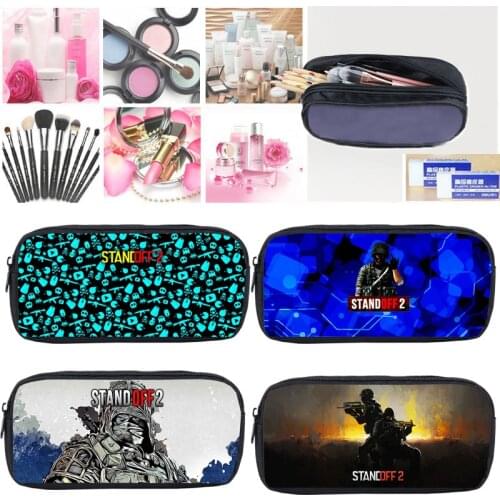 Hot Shooting Game Cosmetic Cases 3D Standoff 2 Pencil Case Anime Makeup Box School Supplies Stationery Storage Pouch Bag Kids