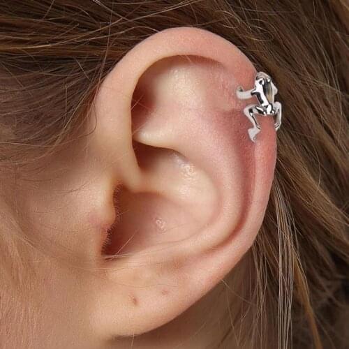 Fashion Frog Earrings Clip Fake Piercing Punk Wrap Ear Cuff For Girl Valentines Day Jewelry Gift Vintage Frog Earrings Clip