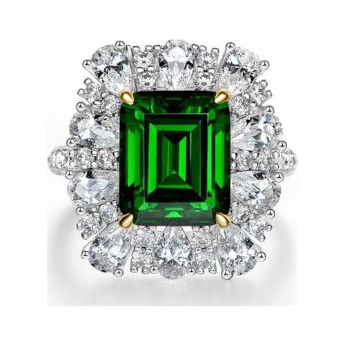 New emerald Sterling Silver Ring for womens Retro accessories S925 sterling silver high grade elegant jewelry