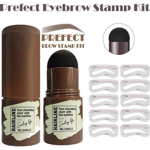 One Step Brow Stamp Shaping Kit Eyebrow Stamp Waterproof Long Stick Shape Stamp Brow Lasting Natural Contouring Drop shipping
