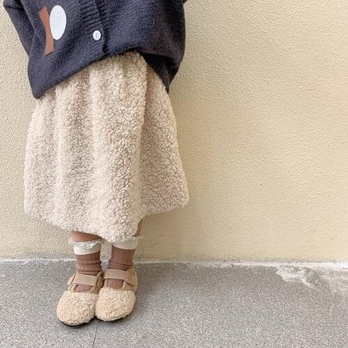 Girls 2020 autumn winter new wool skirts children skirts thickened Warm little girls skirts