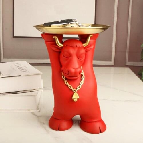 Cattle sculpture tray light luxury living room desktop porch wine cabinet TV cabinet resin ornaments home decoration furnishings