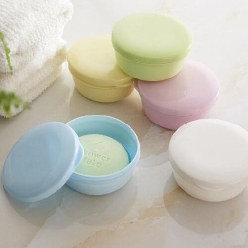Portable Soap Case Holder Dish Plate Round Sealing Box Container With Lid for Travel Hiking Camping Kitchen Home Bathroom Shower