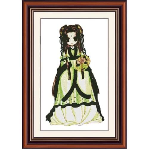 Precision Printing A542 Chinese Style Classic Beauty Character Series Fishxx Cross Stitch Kit Home Handmade Embroidery Painting
