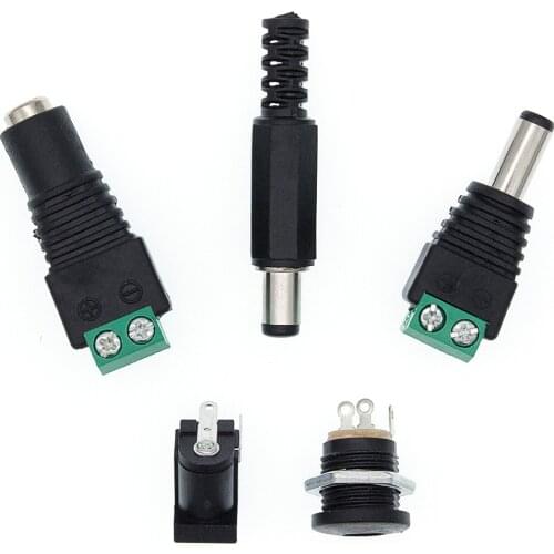 10Pcs DC-005/DC-022 DC Power Jack Socket Plug Male/Female Connector DC005 5.5*2.1mm 2.1