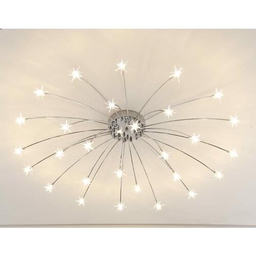 Modern Glass Chandelier Bedroom Ceiling Lamp G4 Bulb Fixture Star Ceiling Lustre LED Chandelier Crystal Chandelier Lighting