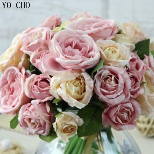 1 Bouquet 9 Heads bruidsboeket wedding flowers Artificial Peony Silk Flower bridal bouquet Wedding Home Decor party decoracion