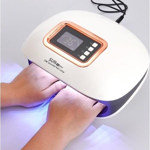 72W UV Lamp LED Nail Lamp With 36 LEDs Two Hand Lamp Nail Dryer Manicure Curing Nail Gel Polish Auto Sensor Clear Time Display