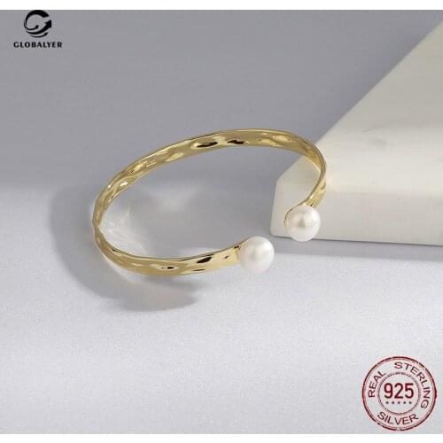 Japanese and Korean Style Bracelet S925 silver jewelry Fashion Temperament Simple Pearl Bracelet Female Women Free shipping 730