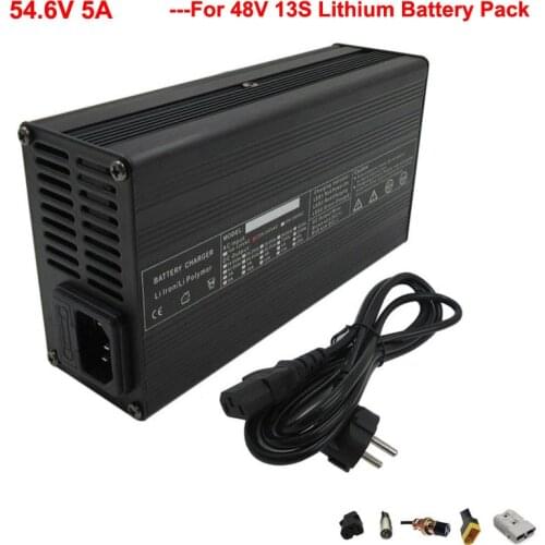 48V 5A Li-ion Ebike charger Ouput 54.6V 5A charger for 48 V 13S Lithium 10AH 15AH 20AH 30AH 50AH Scooter Battery Fast charger