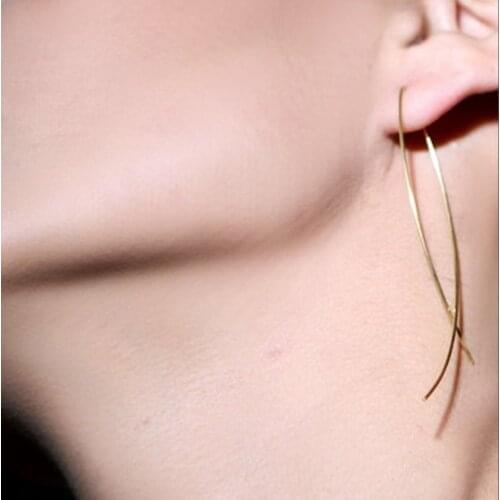 Thread Threader Earring Open Hoops Earring Wire Form Earrings Layered And Long Chain Earrings