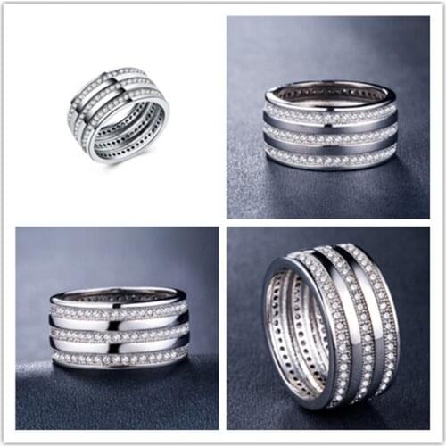 New Retro Simple Womens Zircon Ring 2021 Trend Silver Plated Creative Design Korean Geometry Ring for Women Fashion Jewelry