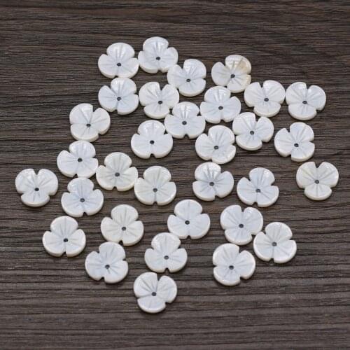 10pcs/lot Flower Shape Shell Small Beads Natural White Shell Loose Beads for Women Making DIY Jewelry Necklace Accessories