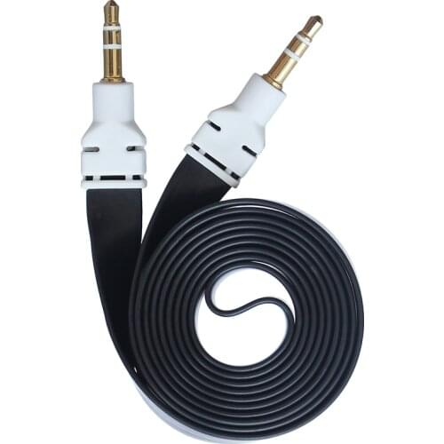 1mtr noodle shape soft flat AUX Audio Cable 3.5mm male to male for Car MP3/MP4