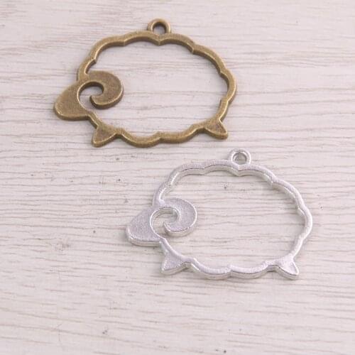 20pcs 28*37mm Antique Bronze Silver color Alloy Jewelry Accessories Cloud Charm Hollow Glue Blank Pendant Tray Bezel 11C76